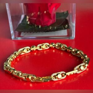 MICHAEL KORS Bracelet,Michael Kors Gold Tone Chain Bracelet with Logo Accent